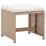 NNEVL 15 Piece Outdoor Dining Set with Cushions Poly Rattan Beige