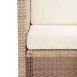 NNEVL 15 Piece Outdoor Dining Set with Cushions Poly Rattan Beige