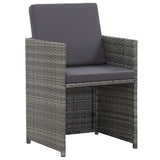 NNEVL 15 Piece Outdoor Dining Set with Cushions Poly Rattan Anthracite