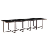 NNEVL 17 Piece Outdoor Dining Set with Cushions Poly Rattan Brown