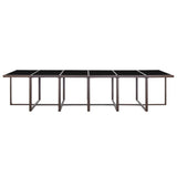 NNEVL 17 Piece Outdoor Dining Set with Cushions Poly Rattan Brown