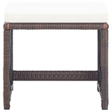NNEVL 17 Piece Outdoor Dining Set with Cushions Poly Rattan Brown
