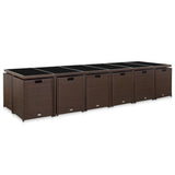 NNEVL 17 Piece Outdoor Dining Set with Cushions Poly Rattan Brown