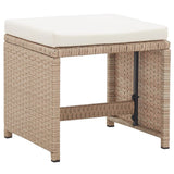 NNEVL 17 Piece Outdoor Dining Set with Cushions Poly Rattan Beige