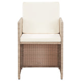 NNEVL 17 Piece Outdoor Dining Set with Cushions Poly Rattan Beige