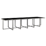 NNEVL 17 Piece Outdoor Dining Set with Cushions Poly Rattan Grey
