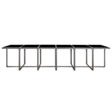 NNEVL 17 Piece Outdoor Dining Set with Cushions Poly Rattan Grey
