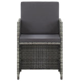 NNEVL 17 Piece Outdoor Dining Set with Cushions Poly Rattan Grey