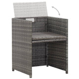 NNEVL 17 Piece Outdoor Dining Set with Cushions Poly Rattan Grey
