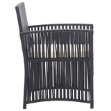NNEVL Garden Armchairs with Cushions 2 pcs Black Poly Rattan