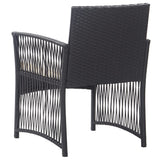 NNEVL Garden Armchairs with Cushions 2 pcs Black Poly Rattan