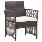 NNEVL Garden Armchairs with Cushions 2 pcs Brown Poly Rattan