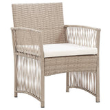 NNEVL Garden Armchairs with Cushions 2 pcs Beige Poly Rattan