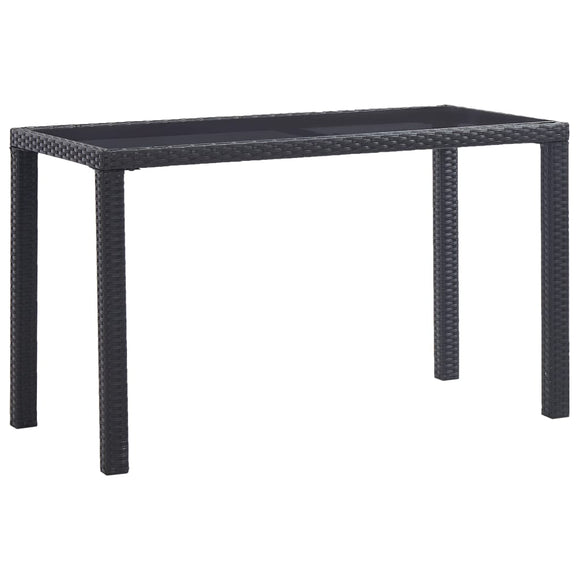 NNEVL Garden Table Grey 190x90x75 cm Poly Rattan and Solid Acacia Wood