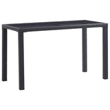 NNEVL Garden Table Grey 190x90x75 cm Poly Rattan and Solid Acacia Wood