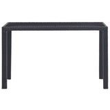 NNEVL Garden Table Grey 190x90x75 cm Poly Rattan and Solid Acacia Wood