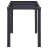 NNEVL Garden Table Grey 190x90x75 cm Poly Rattan and Solid Acacia Wood