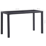 NNEVL Garden Table Grey 190x90x75 cm Poly Rattan and Solid Acacia Wood
