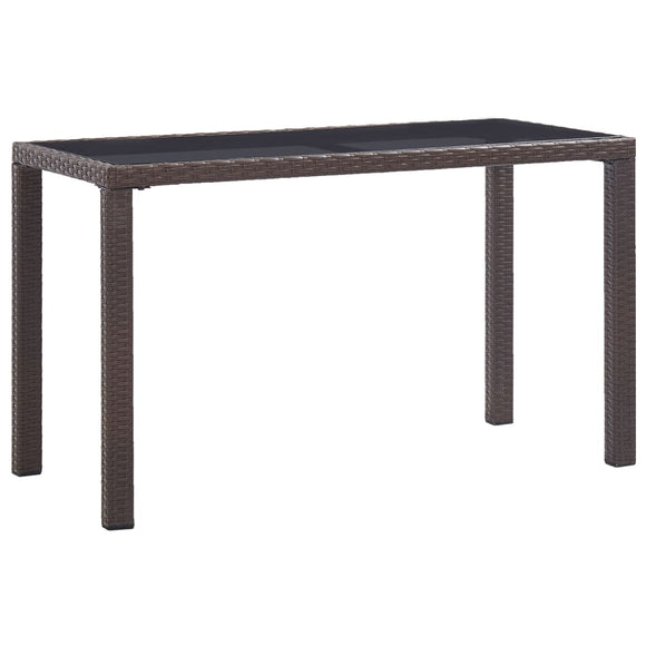 NNEVL Garden Table Grey 190x90x75 cm Poly Rattan and Solid Acacia Wood