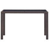 NNEVL Garden Table Grey 190x90x75 cm Poly Rattan and Solid Acacia Wood