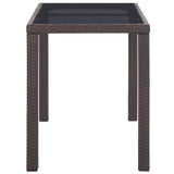 NNEVL Garden Table Grey 190x90x75 cm Poly Rattan and Solid Acacia Wood