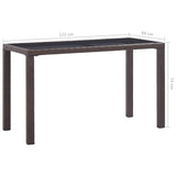 NNEVL Garden Table Grey 190x90x75 cm Poly Rattan and Solid Acacia Wood