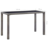 NNEVL Garden Table Anthracite 126x76x72 cm Plastic