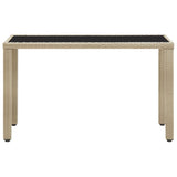 NNEVL Garden Table Grey 190x90x75 cm Poly Rattan and Solid Acacia Wood