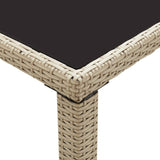 NNEVL Garden Table Grey 190x90x75 cm Poly Rattan and Solid Acacia Wood