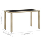 NNEVL Garden Table Grey 190x90x75 cm Poly Rattan and Solid Acacia Wood