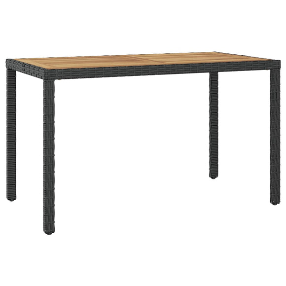 NNEVL Garden Table Black and Brown 123x60x74 cm Solid Acacia Wood