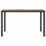 NNEVL Garden Table Black and Brown 123x60x74 cm Solid Acacia Wood