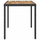 NNEVL Garden Table Black and Brown 123x60x74 cm Solid Acacia Wood