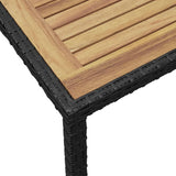 NNEVL Garden Table Black and Brown 123x60x74 cm Solid Acacia Wood