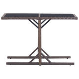 NNEVL Garden Table Grey 190x90x75 cm Poly Rattan and Solid Acacia Wood