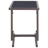 NNEVL Garden Table Grey 190x90x75 cm Poly Rattan and Solid Acacia Wood
