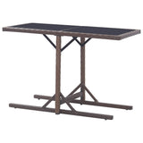 NNEVL Garden Table Grey 190x90x75 cm Poly Rattan and Solid Acacia Wood