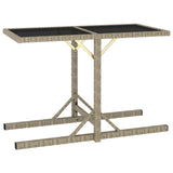 NNEVL Garden Table Grey 190x90x75 cm Poly Rattan and Solid Acacia Wood