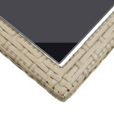 NNEVL Garden Table Grey 190x90x75 cm Poly Rattan and Solid Acacia Wood