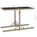 NNEVL Garden Table Grey 190x90x75 cm Poly Rattan and Solid Acacia Wood