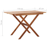 NNEVL Garden Table 110x67x74 cm Solid Acacia Wood