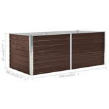 NNEVL Raised Garden Bed 160x80x45 cm Galvanised Steel Brown