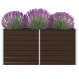 NNEVL Raised Garden Bed 160x80x45 cm Galvanised Steel Brown