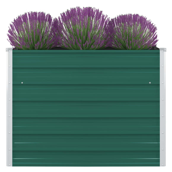 NNEVL Raised Garden Bed 100x100x77 cm Galvanised Steel Green