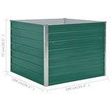 NNEVL Raised Garden Bed 100x100x77 cm Galvanised Steel Green