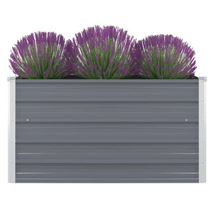 NNEVL Raised Garden Bed 100x100x45 cm Galvanised Steel Grey
