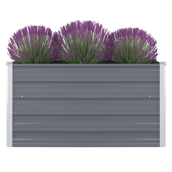 NNEVL Raised Garden Bed 100x100x45 cm Galvanised Steel Grey