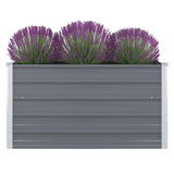 NNEVL Raised Garden Bed 100x100x45 cm Galvanised Steel Grey