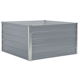 NNEVL Raised Garden Bed 100x100x45 cm Galvanised Steel Grey