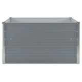 NNEVL Raised Garden Bed 100x100x45 cm Galvanised Steel Grey